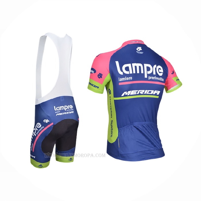 2014 Ropa Ciclismo Lampre Merida Rosa Azul Mangas Corta y Culotte Corto